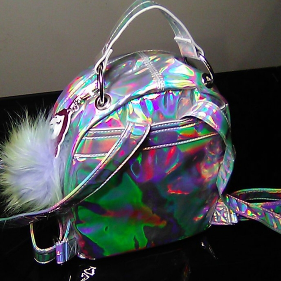 Women's Girls Metallic backpack purse - Picture 4 of 10